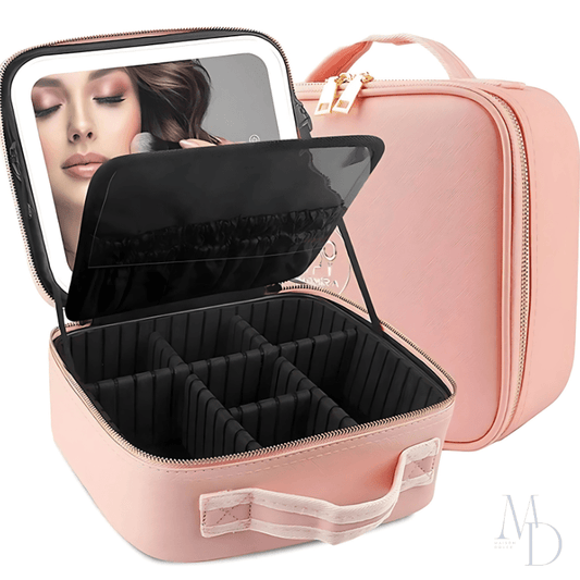 Organisateur maquillage avec miroir LED - Maison Douce